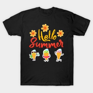 Hello Summer, Cute Floral beach vacation T-Shirt